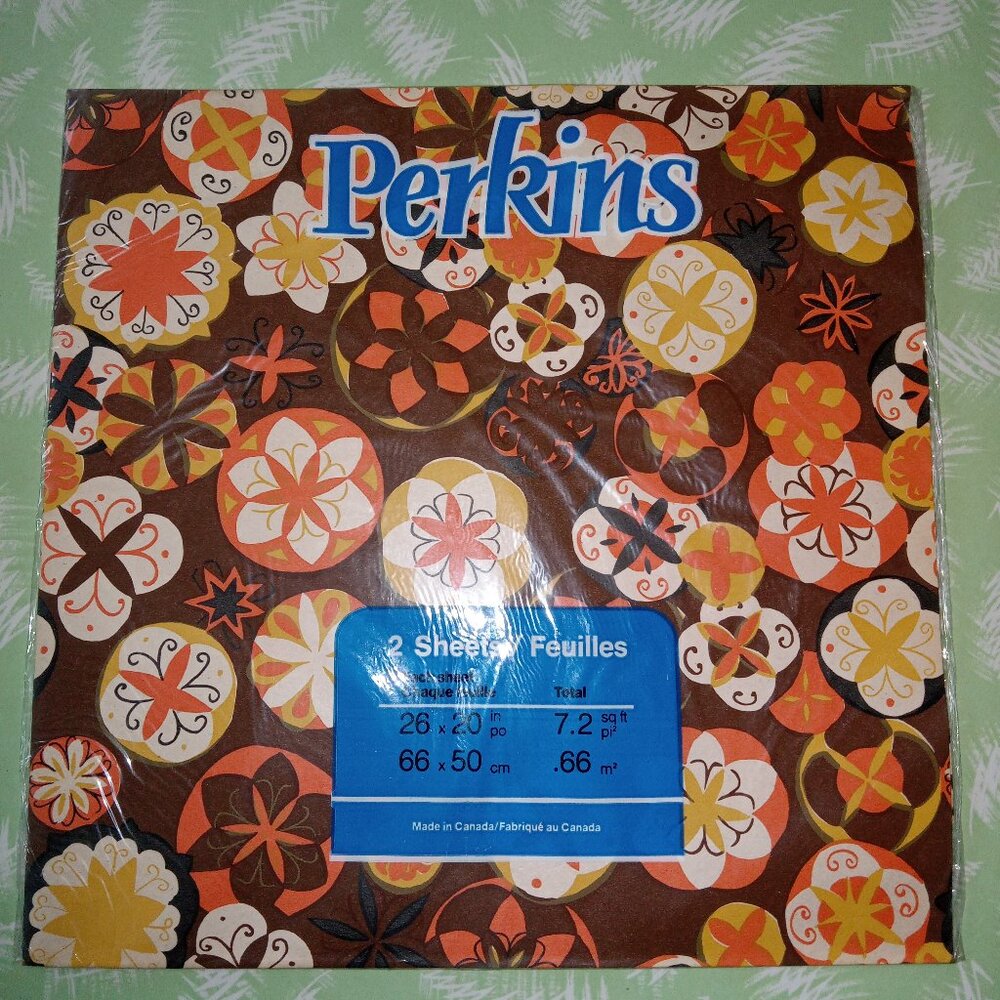Vintage gift paper sheets psychedelic new old stock 70s
